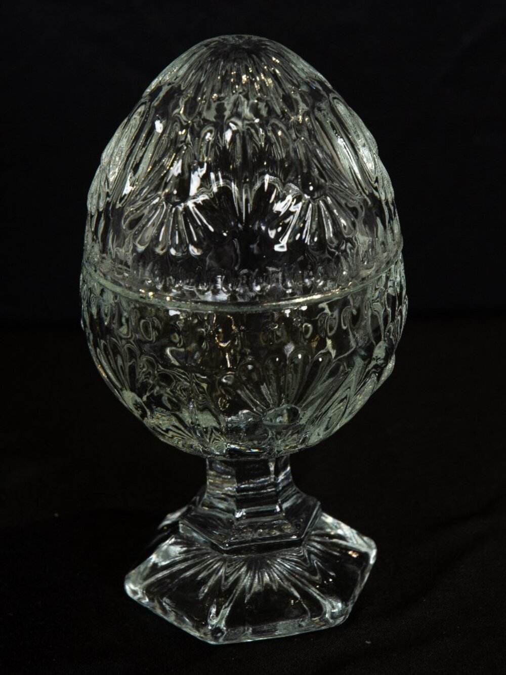 Vintage Home Interiors Glass Egg Tealight Candle Holder w/ Box